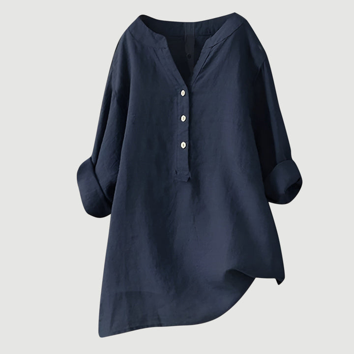 Addison – Relaxed Button-Front Tunic Blouse