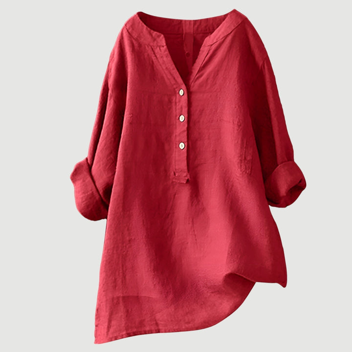 Addison – Relaxed Button-Front Tunic Blouse