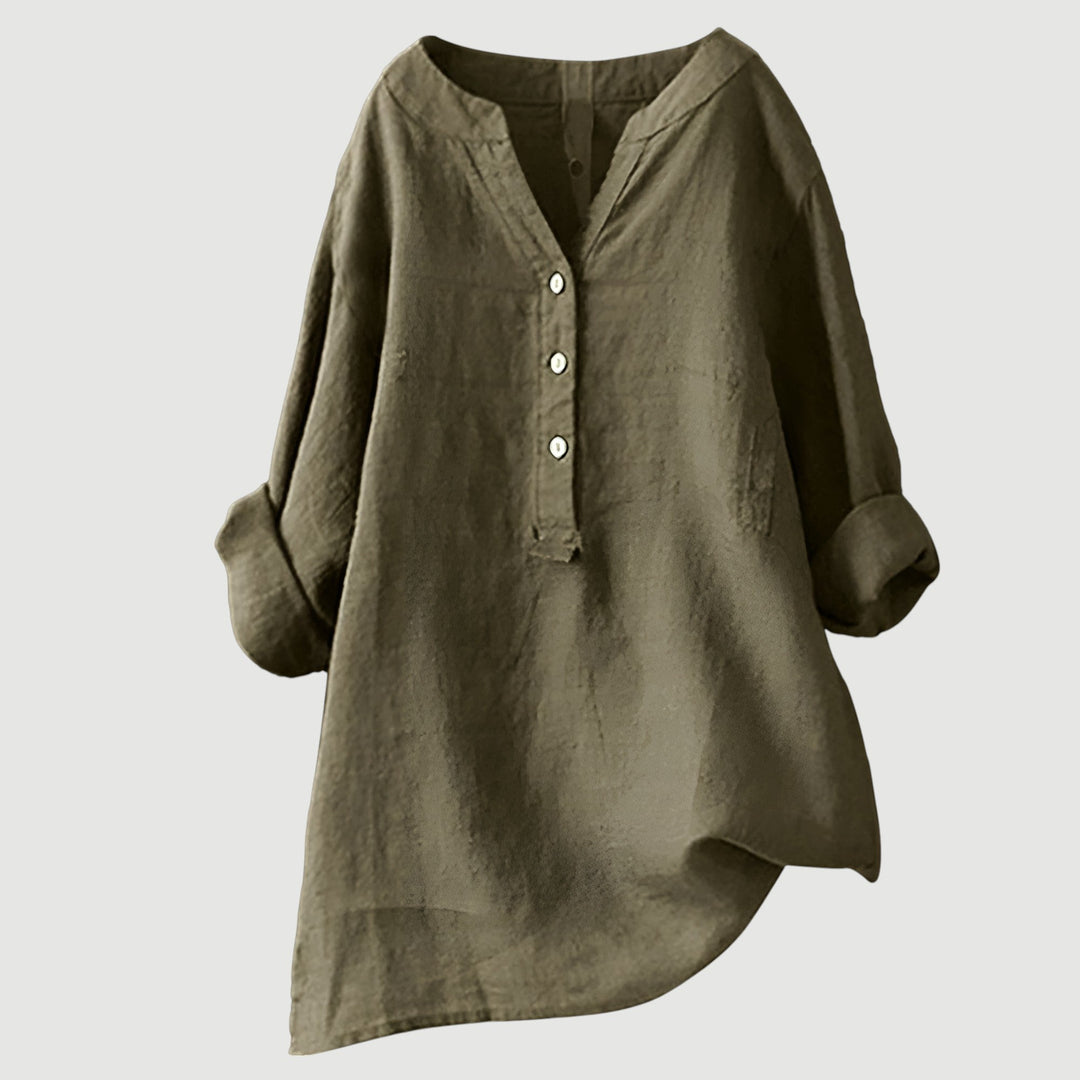 Addison – Relaxed Button-Front Tunic Blouse