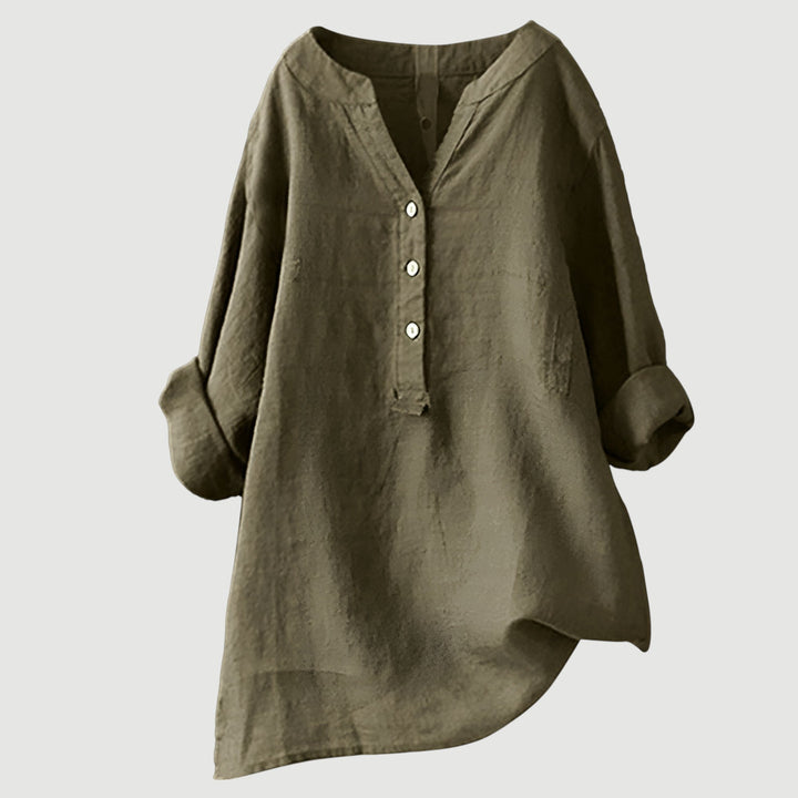 Addison – Relaxed Button-Front Tunic Blouse
