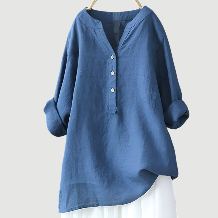 Addison – Relaxed Button-Front Tunic Blouse