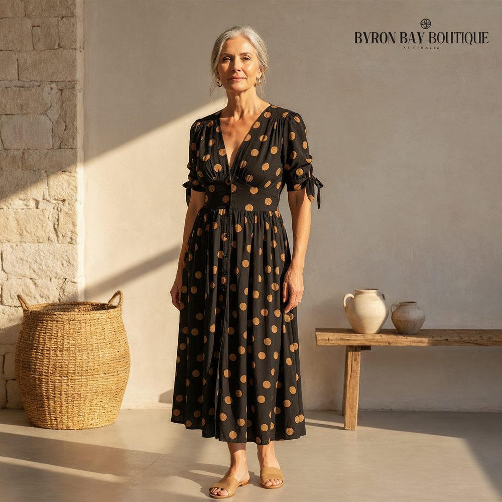 Bellamy - Polka Dots V-Neck Dress