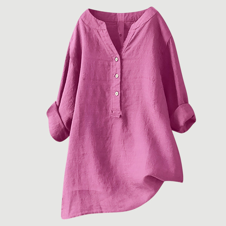 Addison – Relaxed Button-Front Tunic Blouse